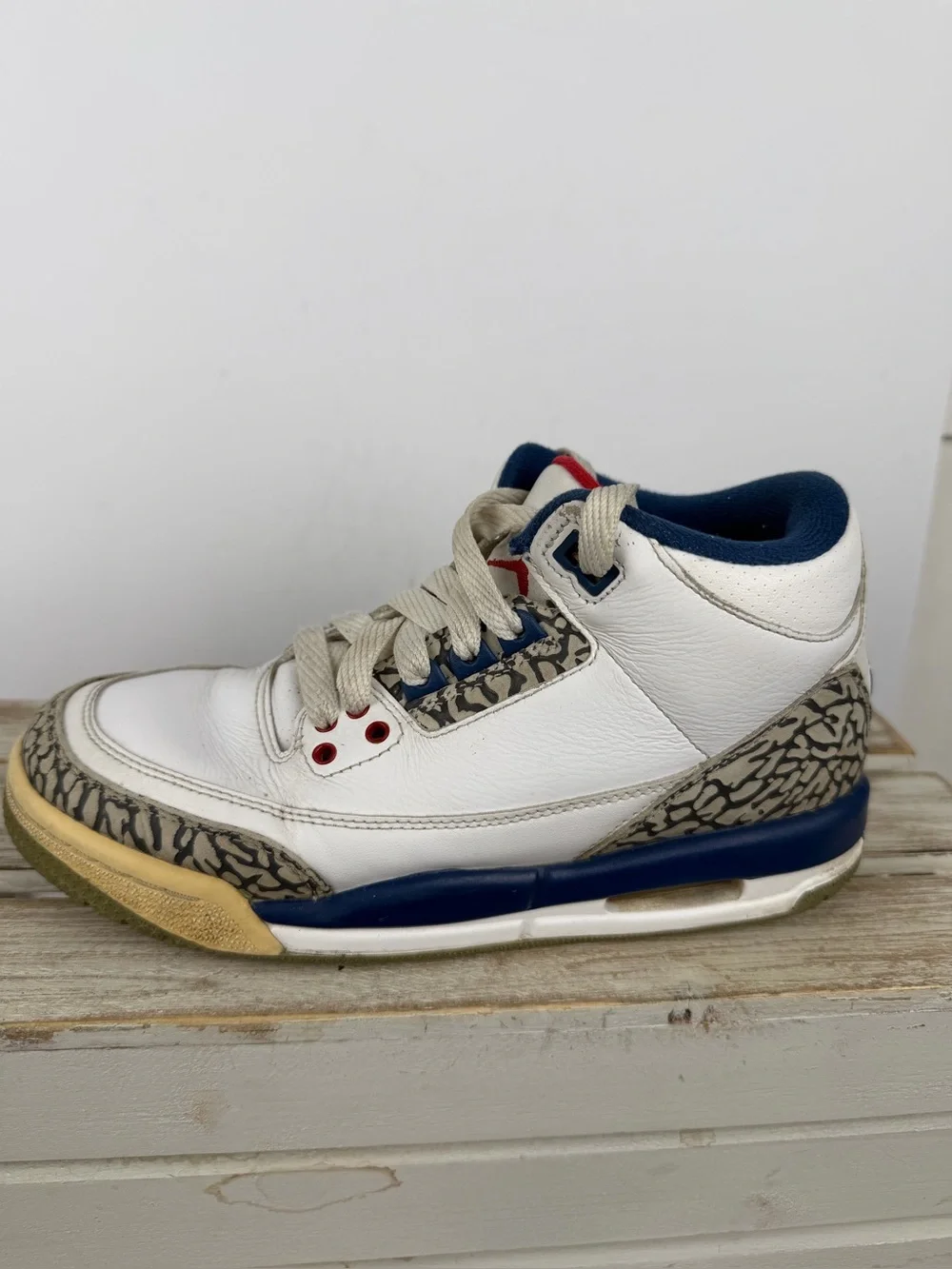 Nike Air Jordan 3 RetroTrue Blue sneakers elephant print overlays kids size 4.5Y